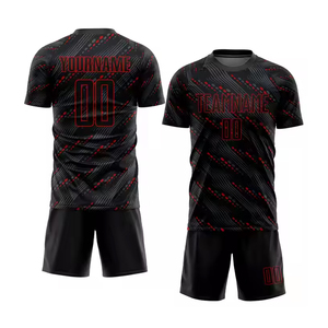 Uniformes de fútbol para hombre al mejor precio, uniforme de fútbol de tendencia superior, color negro, uniforme de fútbol personalizado de tamaño adulto de alta calidad - Product Image 1