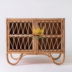 ตู้ไม้ตกแต่งสไตล์หวาย2ประตูสำหรับห้องนั่งเล่นหรือห้องนอนดีไซน์ทันสมัย - Product Image 1