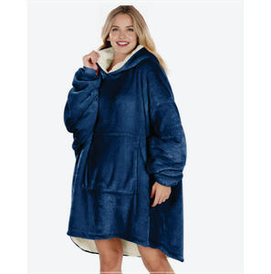 Sudadera con capucha de diseño personalizado para mujer viscosa/poliéster de gran tamaño de punto alto estampado frontal personalizado invierno largo personalizado grande - Product Image 1