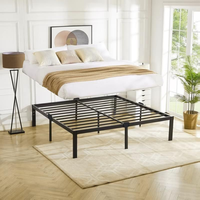 Estructura de cama de metal de tamaño completo para trabajo pesado con almacenamiento Muebles de madera dura personalizados para dormitorio del fabricante OEM