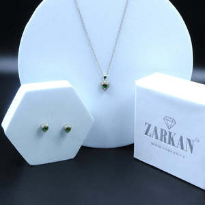 Glamoroso Conjunto de Joyería Nupcial con Circonita Verde y Perlas, Chapado en Oro de 18K, Estilo Vintage - Product Image 6