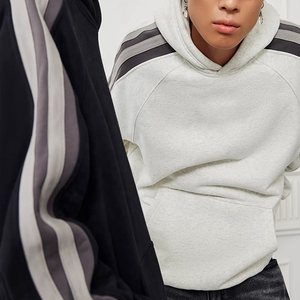 Últimas rayas moda casual estilo holgado unisex alta calidad anti-encogimiento Sudadera con capucha - Product Image 6