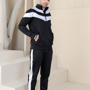 Premium 100% Cotton Zipper Tracksuits with Embroidered Pockets Plain Dyed for Winter Outdoor Running & Training Sports - Product Image 3