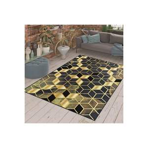 Conjunto de alfombra impresa digital de panal amarillo-gris - Product Image 4