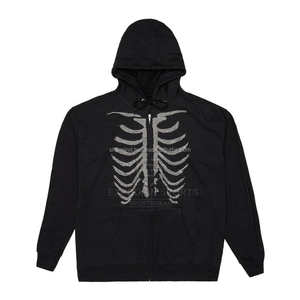 Custom Logo Heavy Rhinestone 100% Cotton Fleece Oversized <b>Red</b> Black Hoodie Streetwear <b>Men</b> Full Diamond Bling Pullover <b>Sweatshirt</b> - Product Image 6