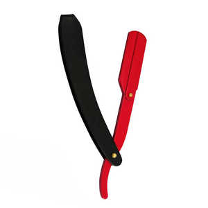 Maquinillas de afeitar con mango de madera, maquinillas de afeitar de peluquero de hoja afilada recta - Product Image 1