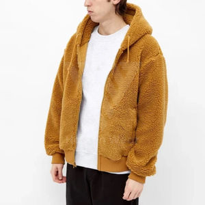 New Arrival Customized <b>Sherpa</b> Fluffy Fleece <b>Hoodie</b> Sweatshirts Heavyweight Thick Fur Pullover Hoodies for <b>Men's</b> - Product Image 1