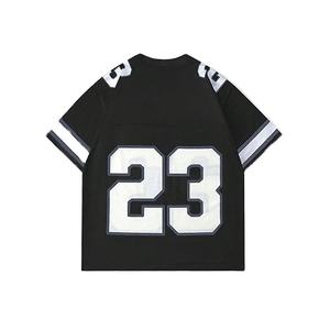 Camiseta Deportiva de Fútbol de Manga Corta con Cuello en V, Corte Holgado, Transpirable, Estilo Urbano, para Hombre - Product Image 6