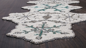 High Quality 36\" Glass Beaded Dining Table Runner With Custom Floral Design Low Price Wedding Runners for Christmas - Product Image 4