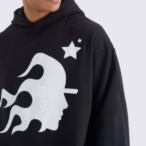 Sudadera con Capucha Estampada para Hombre, de Mezcla de Algodón/Poliéster, de Primera Calidad, para Invierno, Ropa Urbana, con Logotipo Personalizado, Impresión a Color, MOQ Bajo - Product Image 4