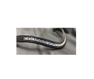New Hot Fix Crystal Soft Padded Genuine Leather Horse Brow Band Horse Bling Brow Band - Product Image 5