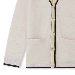 Women's High Quality <b>Oversized</b> V Neck Wool Cashmere Knitted <b>Cardigan</b> Casual Winter Style With Front Logo Loose Fit Sweater - Product Image 4