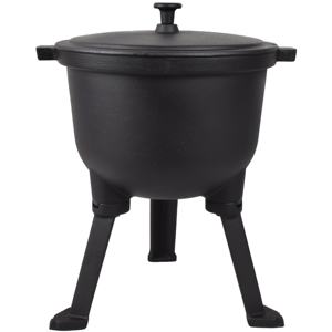 Pot de calfeutrage en <span class=keywords><strong>fonte</strong></span> préfabriquée/émaillée de 15l, Pot de chasse en <span class=keywords><strong>fonte</strong></span> d'afrique du sud avec pieds sur un feu ou un brûleur à gaz - Product Image 1