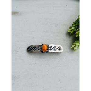 Danny Henio Handmade Spiny Oyster & Sterling Silver Hair Barrette - Product Image 1