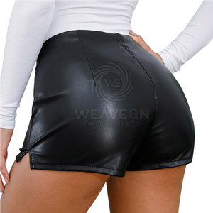 Shorts de Cuero de Alta Calidad para Mujer, Estilo Urbano, Transpirables, Ecológicos, Tallas Personalizables, Cintura Alta, Corte Ajustado, Cierre de Cremallera - Product Image 3