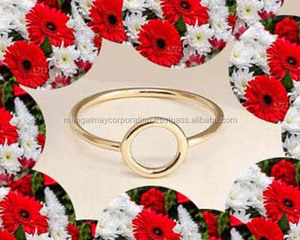Anillo minimalista atractivo para mujer, anillo chapado en oro de Plata de Ley 925, anillo en forma de corazón Vermeil para joyería del día de San Valentín - Product Image 3