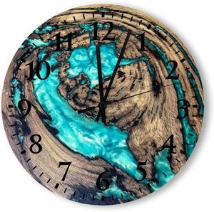 Reloj de Pared de Madera y Resina con Movimiento de Cuarzo de Primera Calidad, Diseño Moderno, Acabados Artísticos para una Decoración Elegante de la Sala de Estar, Venta al por Mayor - Product Image 5
