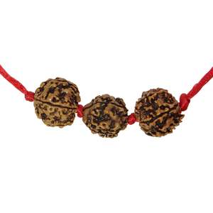 Arihant Gems Jewels - Perlas Naturales Certificadas Saraswati Bandh Marrones, 2 Perlas de 4 Mukhi/Faces, 1 Perla de 6 Mukhi/Faces, Forma de Bola de Rudraksha, Regalo - Product Image 1