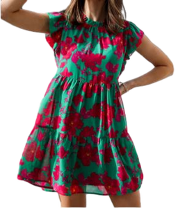 Vestido verde frondoso de noche elegante de calidad exportada adecuado para bodas, cócteles y eventos formales de la India - Product Image 3