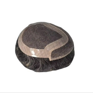 Perruque Taz Hair BD en cheveux humains, ondulée, prothèse, 100% cheveux chinois Remy, toupet à dentelle frontale avec base mono - Product Image 5