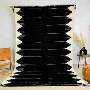 พรมขนสัตว์ทำมือสไตล์วินเทจพรมปูพื้นผ้าฝ้ายอินทรีย์แบบเปลี่ยนได้กันลื่นพับได้สำหรับห้องนั่งเล่นขั้นต่ำ1ชิ้น - Product Image 3