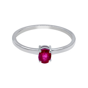 Handmade Solid 925 Sterling Silver Ring Wholesale Natural Oval Cut Ruby Gemstone Prong-Set IGI Certified for Weddings Parties - Product Image 1