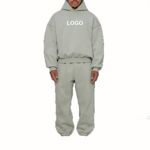 Survêtement 100% coton à logo personnalisé pour hommes, sweat à capuche surdimensionné et jogging, ensemble de 2 pièces pour la salle de sport, ensemble de survêtements de sport vierges pour l'hiver - Product Image 6