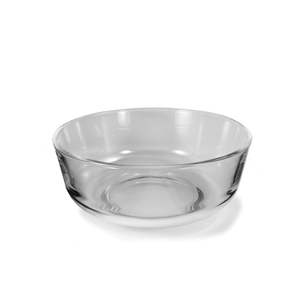 Bol de service en verre à paroi épaisse avec base solide et lignes épurées, idéal pour la préparation des aliments, servir ou présenter des pièces - Product Image 1