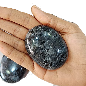 Cristal Larvikite pierre de palmier pierre naturelle pierre de guérison galet palmier sculpté Quartz Agate cristal pierres de palmier - Product Image 5