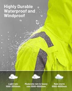 Veste haute visibilité pour hommes, imperméable de sécurité imperméable avec doublure thermique amovible, équipement de pluie haute visibilité - Product Image 3