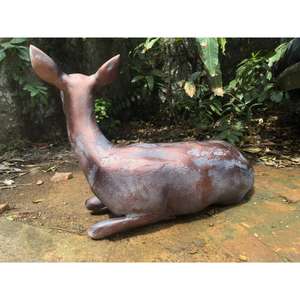 Sitting Doe Statue Farmhouse Garden Supplies <b>Christmas</b> Decoration Bronze Female <b>Reindeer</b> Sculpture For Outdoor <b>Decor</b> Items - Product Image 5