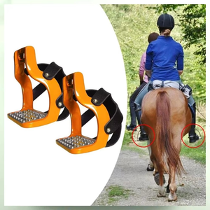 Venta al por mayor de estribos de caballo de aluminio botines traseros equipo ecuestre equino peso ligero seguridad deporte caballo estribos - Product Image 2