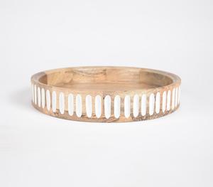 ถาดไม้กลมสำหรับเสิร์ฟอาหารจานผลไม้และกาแฟทำด้วยมือสำหรับใช้ในครัว - Product Image 3