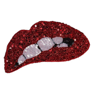 Pegatinas de parche de corazón bordado de lentejuelas en forma de labio grande tela de fieltro para camisetas DIY suéteres sudaderas con capucha y sombreros calcomanías de apliques para coser - Product Image 3