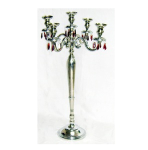 New Candle <b>Stand</b> in Wholesale Price Metal Candelabra for Wedding & Event Decoration Metal Candelabra With <b>Crystal</b> Hanging Drops - Product Image 1