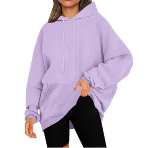 Sweat à capuche oversize à manches longues de haute qualité pour femmes, logo personnalisable, style décontracté, sweat à capuche tendance - Product Image 1
