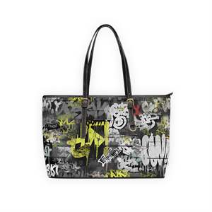 Borsa tote in pelle con cerniera e rivestimento in poliestere, modello Statement Graffiti - Product Image 1
