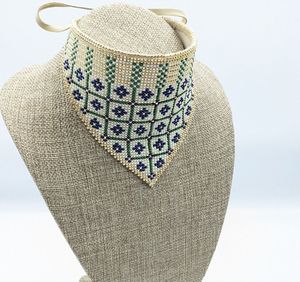 สร้อยคอลูกปัดหลายแถวแบบอินเดียสำหรับผู้หญิงและวัยรุ่นผู้หญิงลูกปัดแก้วถักด้วยคริสตัลโคมไฟงานลูกปัดพู่สไตล์เจ้าหญิง - Product Image 1