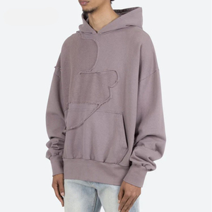 Vintage wash color block hoodies men high quality oversize <b>jumper</b> cotton blank hoodie - Product Image 2