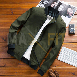 Maxfit ชุดกีฬา2023สำหรับผู้ชายเสื้อแจ็กเก็ตบอมเบอร์ทรงสลิมฟิตลำลองผ้าแคนวาสสำหรับฤดูใบไม้ผลิและฤดูใบไม้ร่วงขนาด4XL ใหม่ - Product Image 5