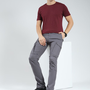 กางเกงคาร์โก้ผู้ชายแบบพอดีตัวสไตล์สตรีทแวร์มีกระเป๋าหลายกระเป๋าใส่สบายกางเกงผู้ชายซักได้ - Product Image 6