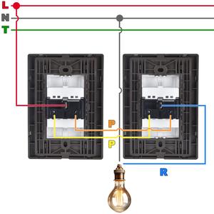 Interruttore con Placca, MXIXX-001, 1 Pezzo, Interruttore per Scale, 125-250VAC, 10A, 50/60Hz, Argento/Oxford, Acciaio Inox/PC. - Product Image 3