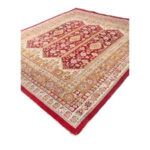 Alfombras de Lana Anudadas a Mano Aalam, Rectangulares, con Medallón Abstracto Rojo Naranja, para Decoración del Hogar, Sala de Estar, Entrada y Pasillo -Pae-5423 - Product Image 2