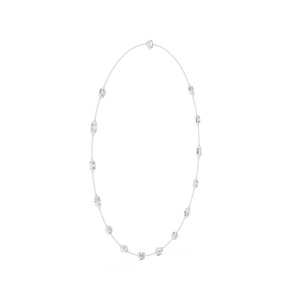 Collier en or blanc 18 carats avec émeraude de laboratoire taille brillant, plaqué rhodium, et maillons Aurora sertis de diamants - Product Image 4