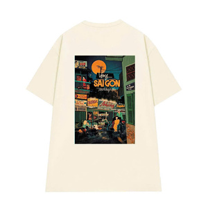 Vintage Fashion Unisex <b>Long</b> Cotton Tee | Beading & Custom Logo/Design | Lightweight Breathable Fabric | Plus Size Summer ODM/OEM - Product Image 2