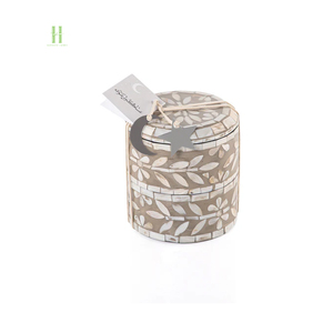 Caja beige de lujo de nácar de 2 pisos con tapa Caja de fregona de nuevo diseño Almuerzo hecho a mano y personalizado de HNH Craft Vietnam - Product Image 4