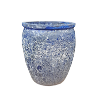 Pots de fleurs et jardinières en céramique émaillée vert mousse, cuits à haute température, vintage, écologiques, biodégradables, avec trous de drainage, lot de 2 pour jardin