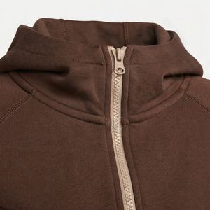 Conjunto Deportivo Informal con Capucha, Personalizado con Impresión, de Algodón Cómodo y Felpa Técnica, de Dos Piezas, con Cremallera, para Invierno, Gimnasio, Deportes, Color Personalizado - Product Image 4