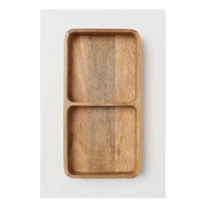 Long plateau en bois moderne fait main avec poignée en feuille de métal forme ovale poignée en bois plateau de fantaisie pour servir - Product Image 4