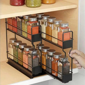 Estante de vidrio de cocina de hierro pesado con acabado resistente a los arañazos y diseño elegante para la funcionalidad y la decoración diarias - Product Image 1